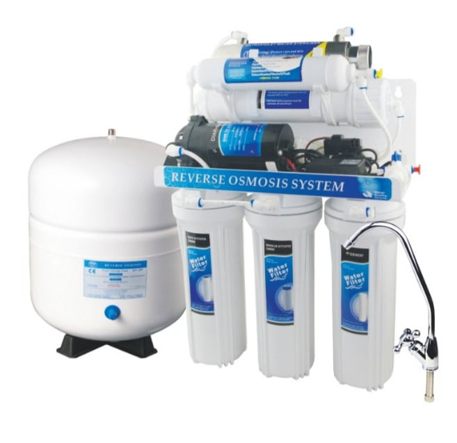undersink reverse osmosis system with storage tank for home water purification
